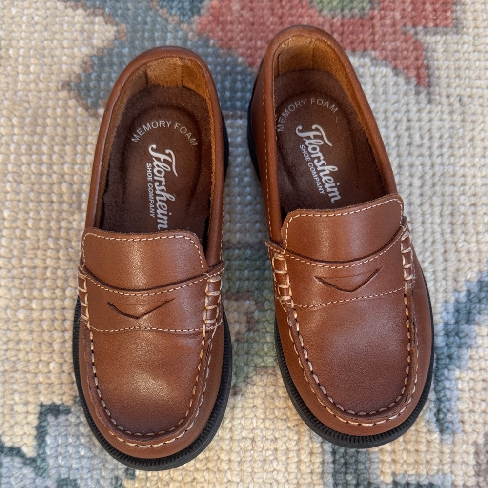 Florsheim Boy’s British Tan Leather Penny Loafers